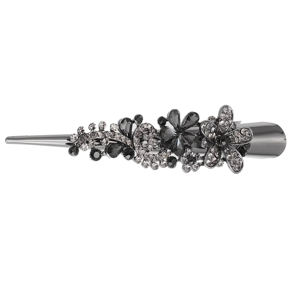 Retro Large Rhinestone Metal Horn Clip Headdress Crystal Hair Accessories Barrettes Studded Hairpin Bobby Styling Miss