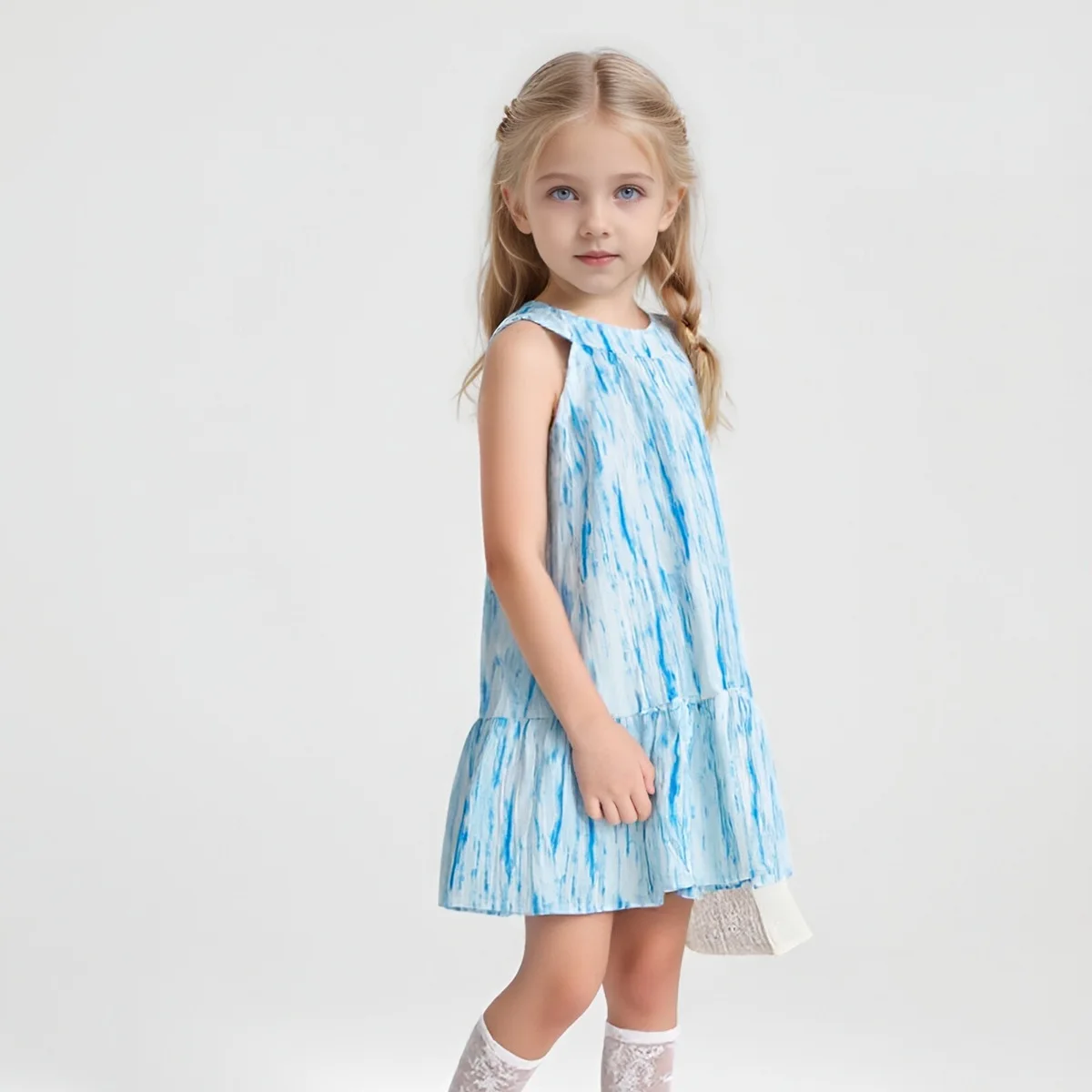 Girls Dress 2026 Spring Summer New Style Hanging Neck Western Princess Dress Casual Fashion Daily Wear