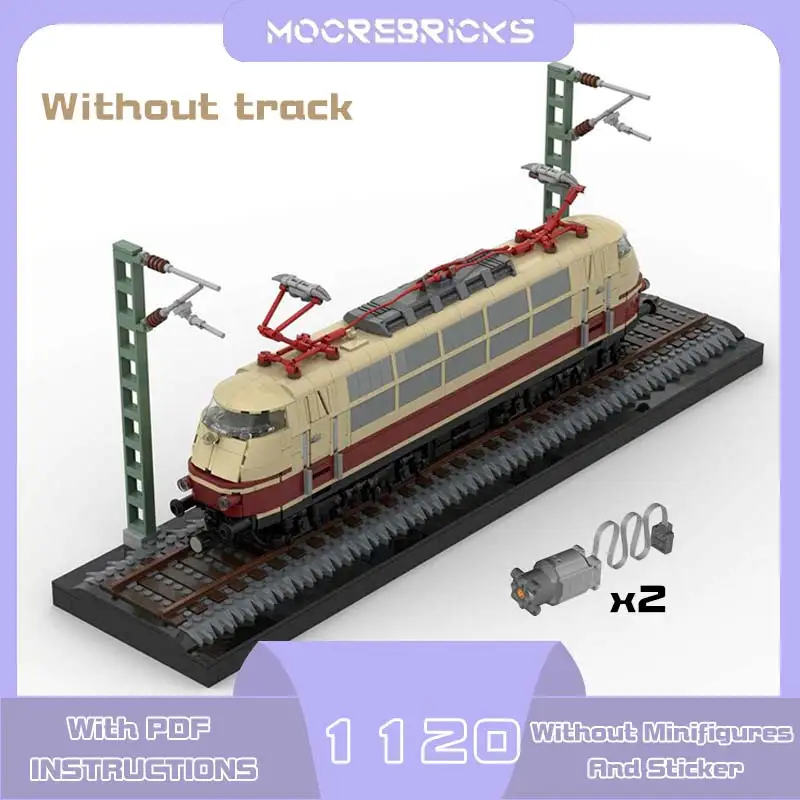 MOC-213295 Railway Transport Series BR103 (tan/dark-red) Diesel Electric Locomotive Model Mini Bricks Toy Children Holiday Gifts