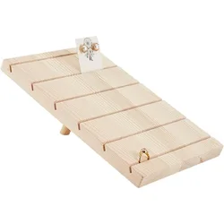 6-Slot Wooden Earring Display Stand Slant Back Wood Earring Card Holder Cornsilk Jewelry Earring Display Earring Holder