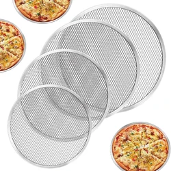 8/10/12/14Round Pizza Baking Tray DIY Pizza Screen Baking Tray Metal Net Non-stick Mold For Oven Seamless Aluminum Pizza Screen