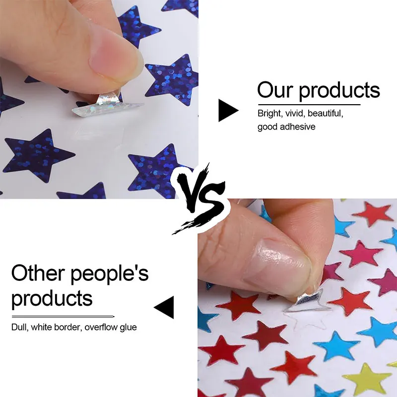420Pcs Star Stickers Sparkly Holographic Glitter Sticker Kids Rewards For Calendar Students Classroom Office Supplies DIY - view 4