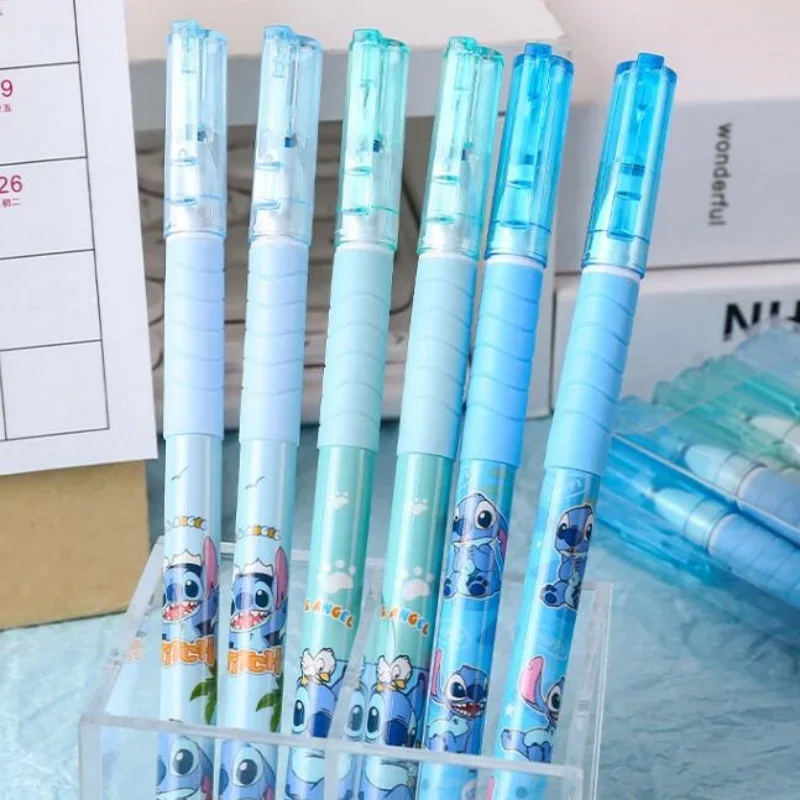 12 قطعة/صندوق ليلو وستيتش قابل للمسح هلام القلم Kawaii أنيمي 0.5 مللي متر الحبر الأزرق مع لينة المطاط غمد توقيع أقلام القرطاسية الهدايا #4