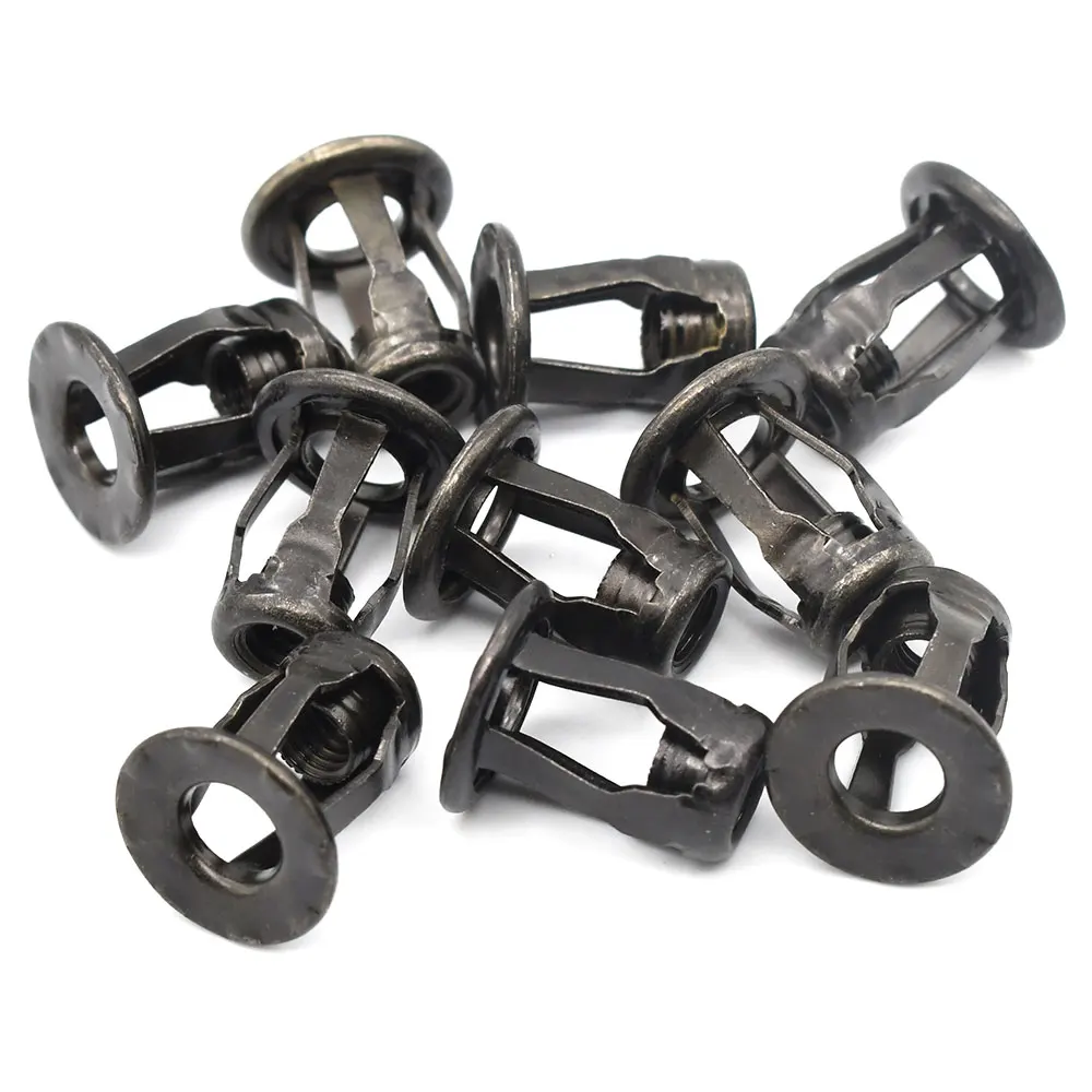10Pcs Car Metal Screw Base Clamp  For A3 A4L A6L A8 Q3 Q5 Q7 Trunk Nuts Front Rear License Plate Fastener Clips
