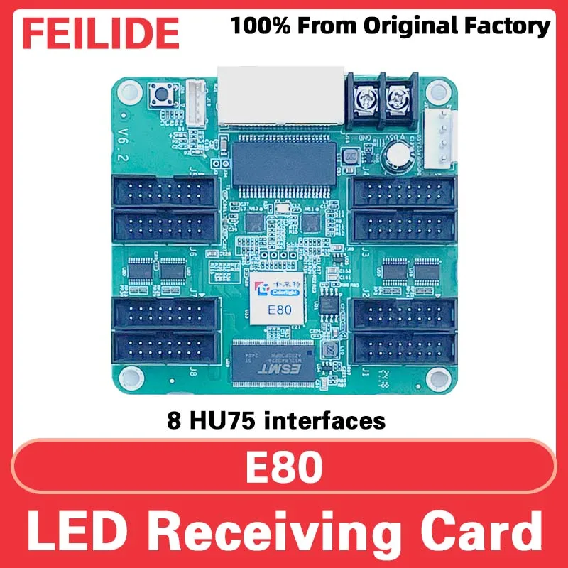 

Colorlight E80 Full Color LED Display Screen Receiving Card Indoor RBG Electronic Large Screen Module HUB75 Video Control Card