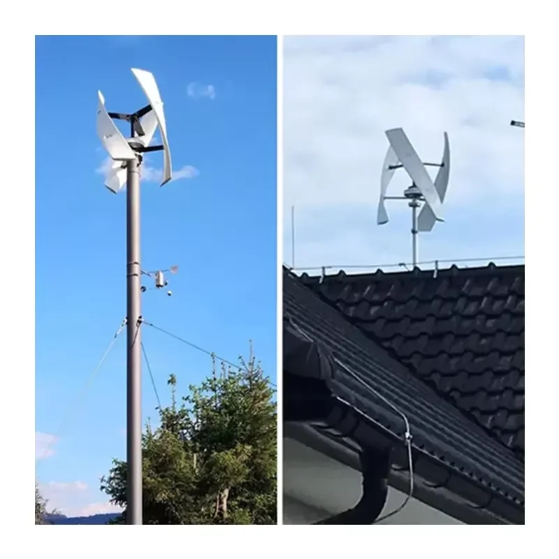 Mini Vertical Wind Turbine for Home Marine Use 5KW 220V Output Voltage X Type Generator Axis