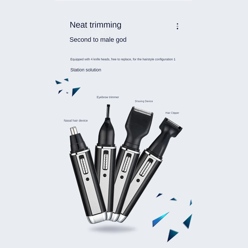 آلة تشذيب شعر الأنف للرجال والنساء ، USB قابلة لإعادة الشحن ، مقص الوجه ، IPX7 مقاوم للماء ، 4 في 1