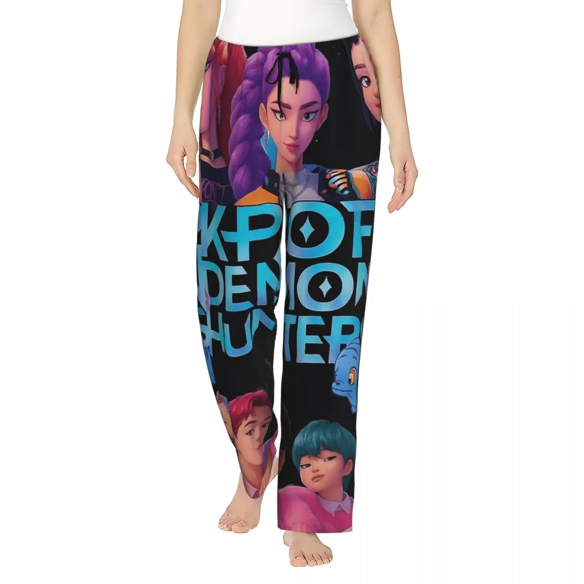 

K-Pop Demon Hunters Girl Power Squad Пижамные штаны Осенняя свободная одежда для сна Женская мягкая теплая домашняя одежда Пижамы большого размера