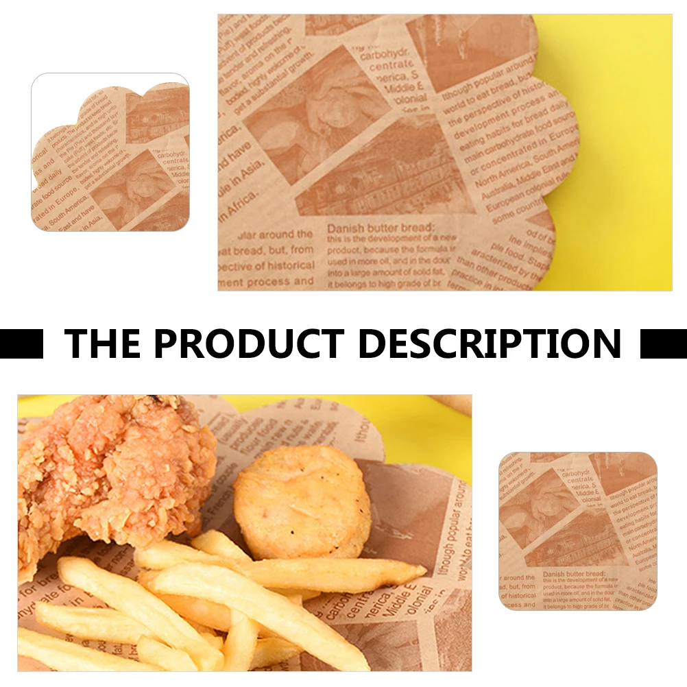 

500 Pcs Baking Paper Grease Proof Oil Absorbing Snack Mat Bread Pad Parchment Cooking Tray Lining Kitchen Tool
