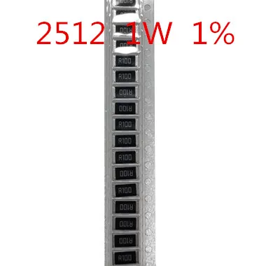 Résistance SMD 2512, 1W, 1%, 0.1R, 0.1 ohm, R100, R010, R020, R050, R100, R200, R220, R330, R470, R500, 1R00, 50 pièces par unité