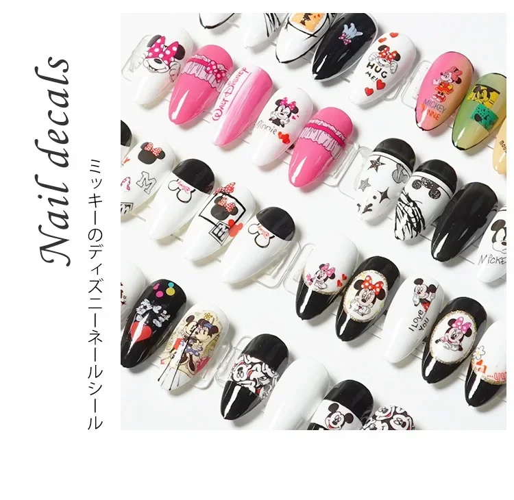 Mickey Mouse Nail Sticker Disney Minnie 3D Adhesive Nail Stickers Nails Accessories DIY  Manicure Parts Supplies New Christmas