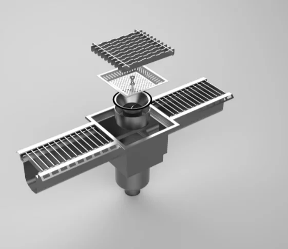 Customizable  Anti Blockage High Flow Stainless Steel for Central Kitchen Food Workshop Commercial Floor Drain