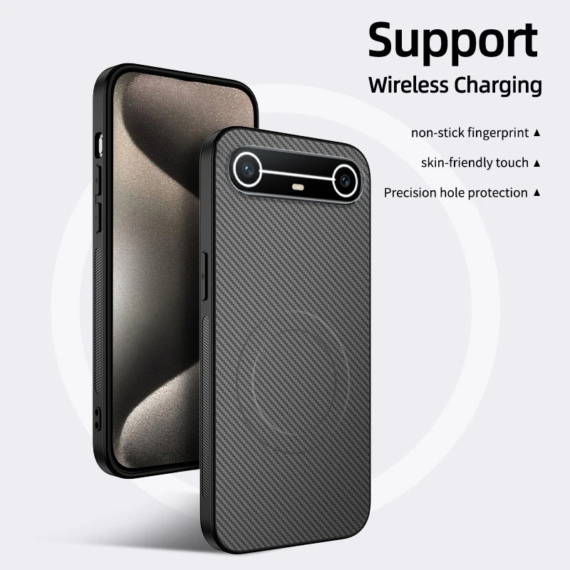 غطاء لهاتف Tecno Pova غطاء نحيف من ألياف الكربون لهاتف Tecno Pova غلاف خلفي نحيف مع حلقة شفط مغناطيسية كابا #5