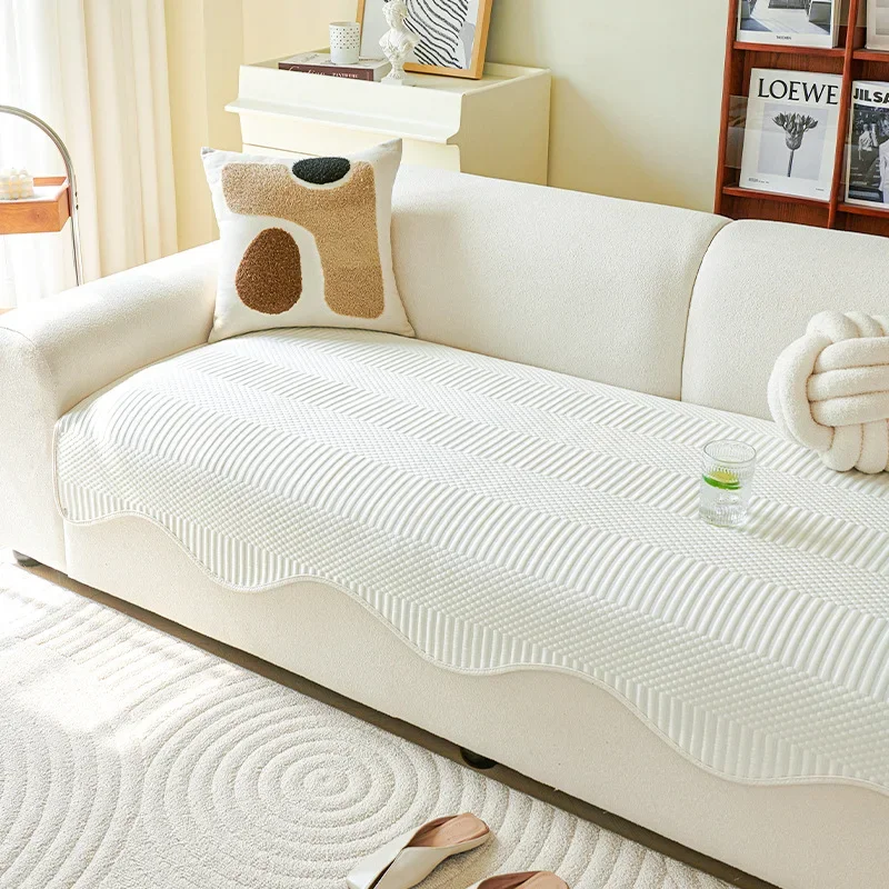1PC Ice Silk Summer Sofa Cover Cool Universal Sofa Cushion Solid Color Non-Slip L Shape Couch Towel for Living Room 소파커버