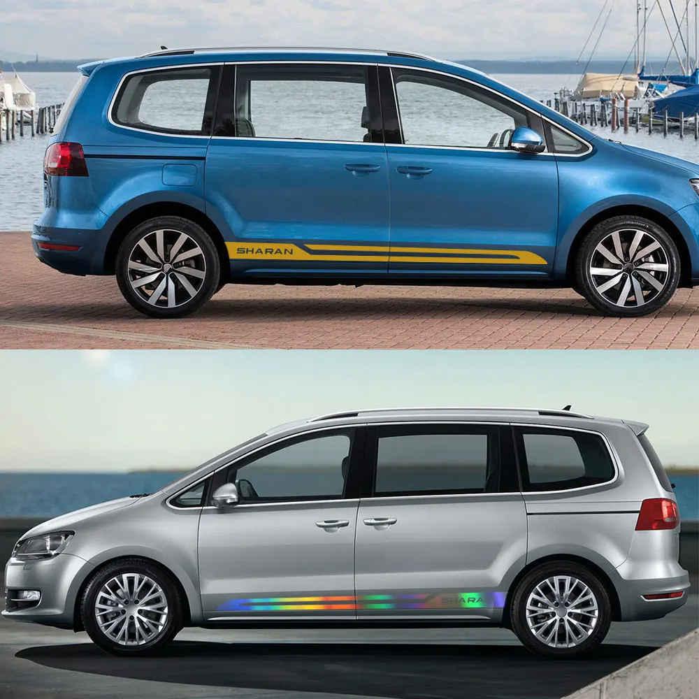 Car Side Door Stickers For Volkswagen VW Sharan 7N MPV Camper Van Vinyl Decor Decals Graphics Stripes Auto Tuning Accessories