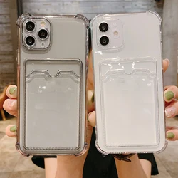 Card Slots Wallet Phone Cases For iPhone 15 Case for iPhone 12 13 14 11 16 Pro Max X XS XR 7 8 Plus SE 2020 Soft Silicone Cover