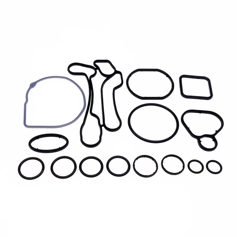 15 Pcs Rubber Engine Oil Cooler Gasket Repair Kits 55354071 55354068 55355603 For Chevrolet Cruze 1.6L 1.8L Opel Orlando Astra