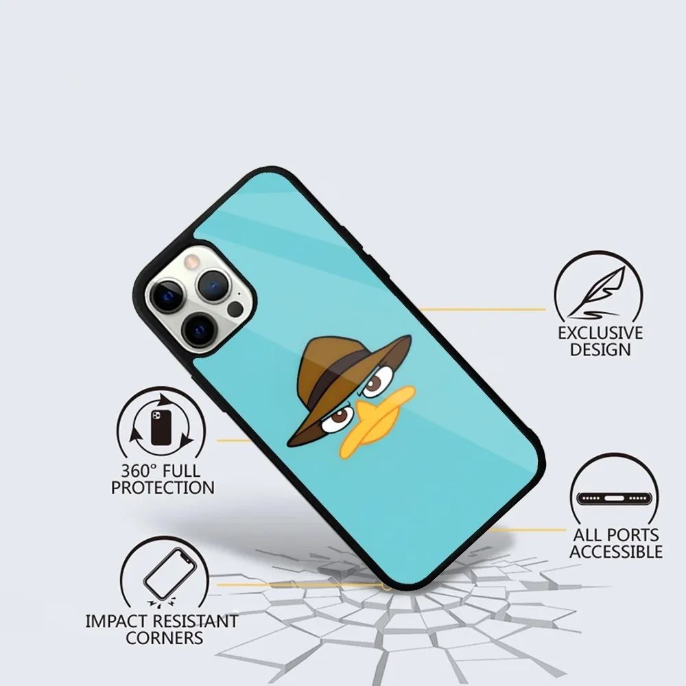 Cartoon Perry The Platypus  Phone Case For iPhone 15,14,13,12,11,Plus,Pro,Max Mini Magsafe Magnetic Wireless Charging