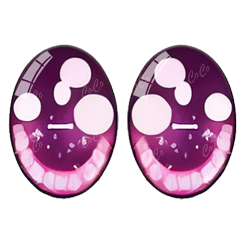 ตุ๊กตาการ์ตูน 6 คู่ ตาสีฟ้าคริสตัลและดวงตาที่น่ารัก รูปภาพรูปไข่ขนาด 13x18 มม./18x25 มม. ตัวอย่างกระจกแบนทรงสี่เหลี่ยมผืนผ้า