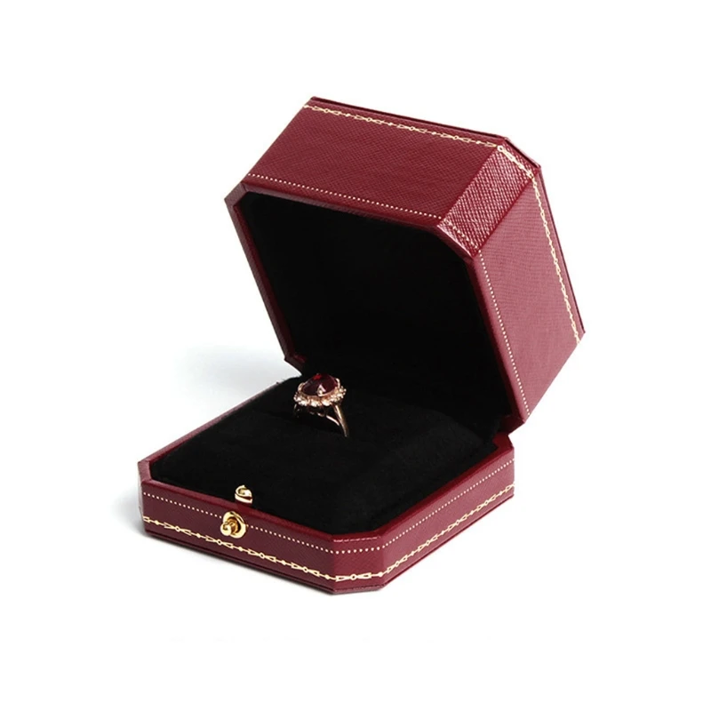 Elegant Jewellery Display Cut-off Ring Storage Box Engagement Wedding Christmas Festival Birthday Gift Box