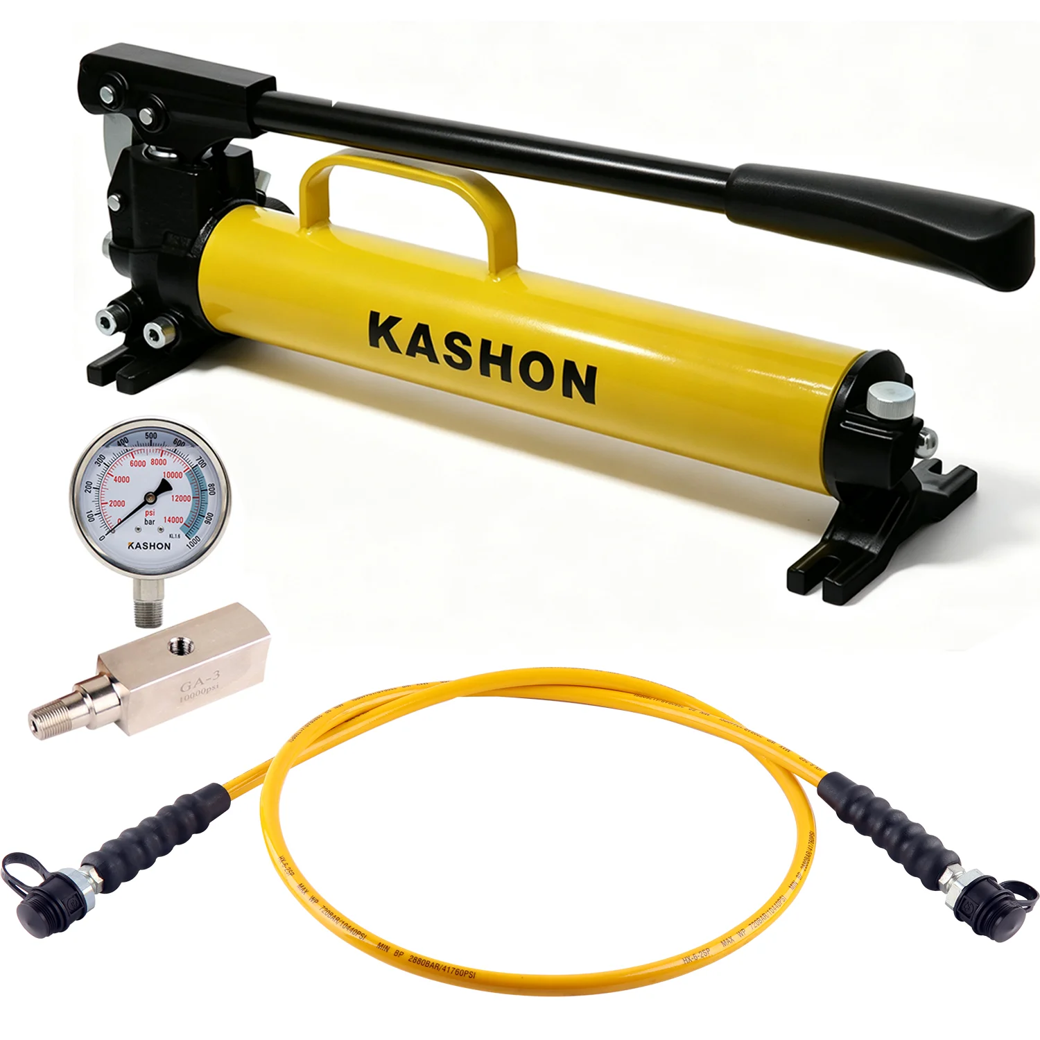 Complete Set, P-77, Two Speed, ULTIMA Steel Hydraulic Hand Pump, 41 In3 Usable Oil, For Jacks & Rams
