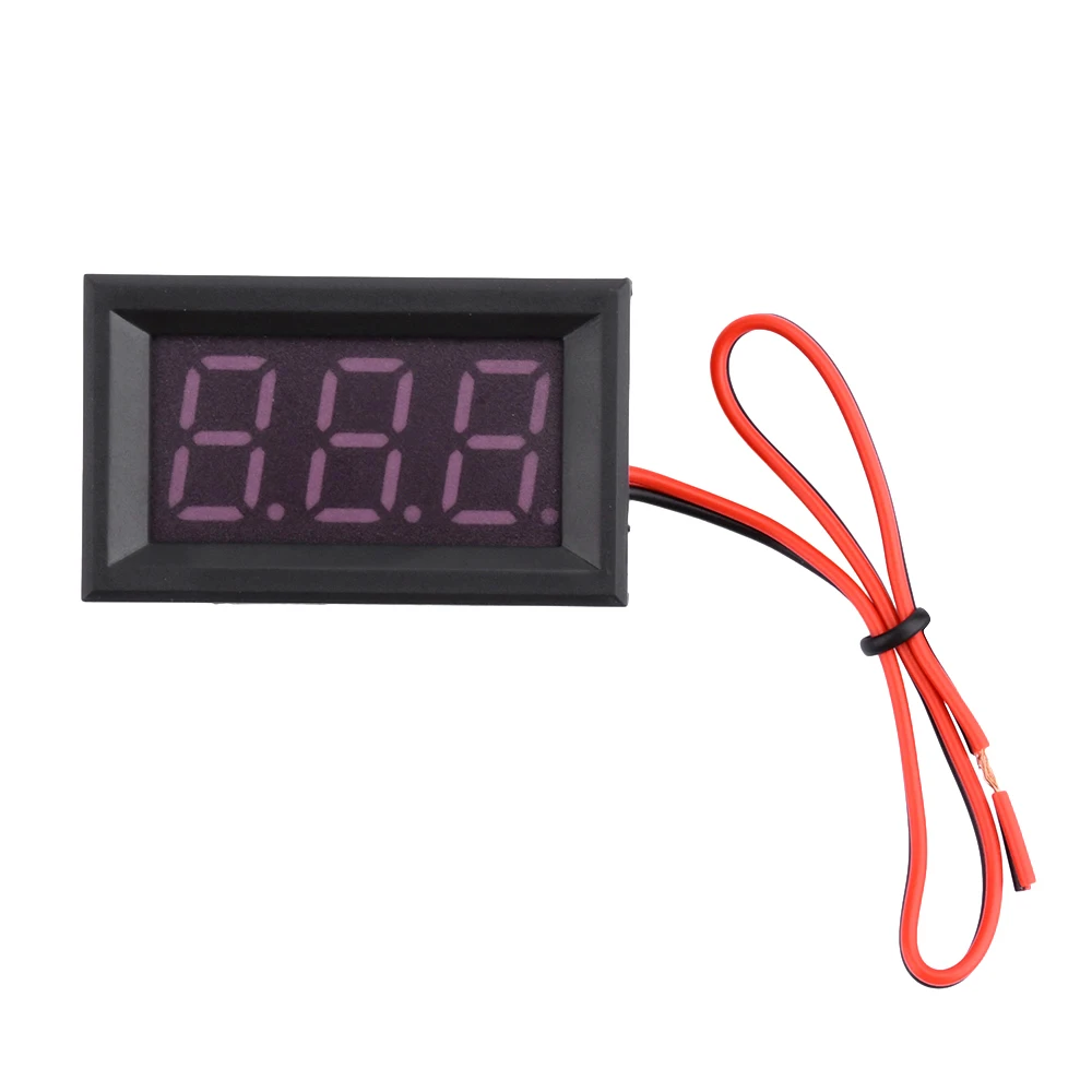 DC 5-120V Mini Voltmeter Blue LED Digital Display Panel Voltage Meter 2 Wire 0.56 Inch for Motorcycle Battery Monitor