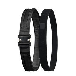 Dubbele Tactische Riem 4.3Cm Heren Leger Combat Quick Release Riem Tailleband Outdoor Jagen Wandelen Binnenste Buitenste Gordels 125Cm