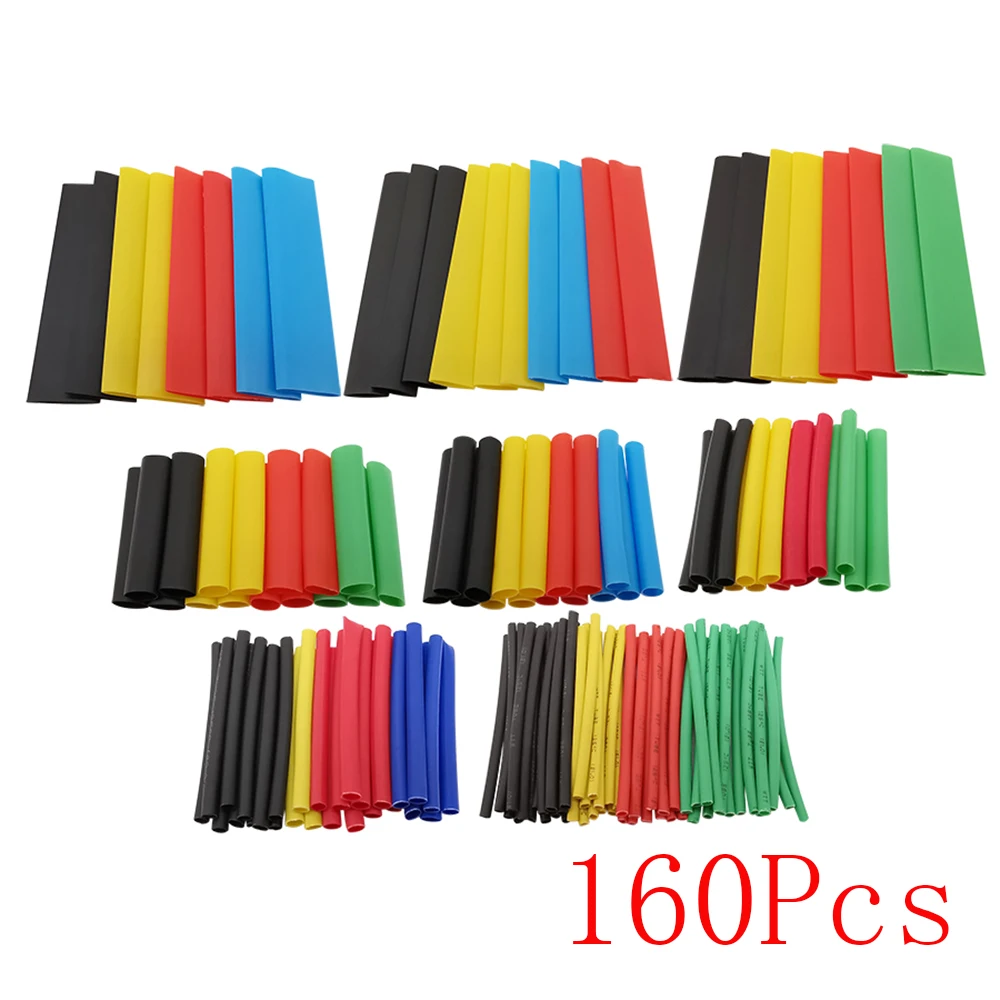 164Pcs Insulated Heat Shrink Tube Polyolefin Shrinking Assorted Sleeve Heat Shrinking Tubing 8 Sizes