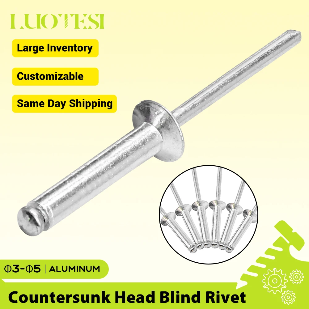 10/20/30pcs Aluminium Countersunk Head Blind Rivets M3 M3.2 M4 M5 Pop Rivet Open End Blind Rivets GB12617