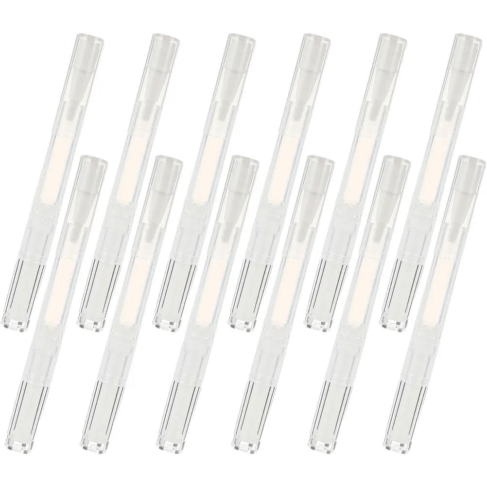 12Pcs Empty Nail Nutrition Oil Pen Transparent Twist Applicator Brush Tip for Lip Gloss Eyelash Growth Essential Oil Refillable