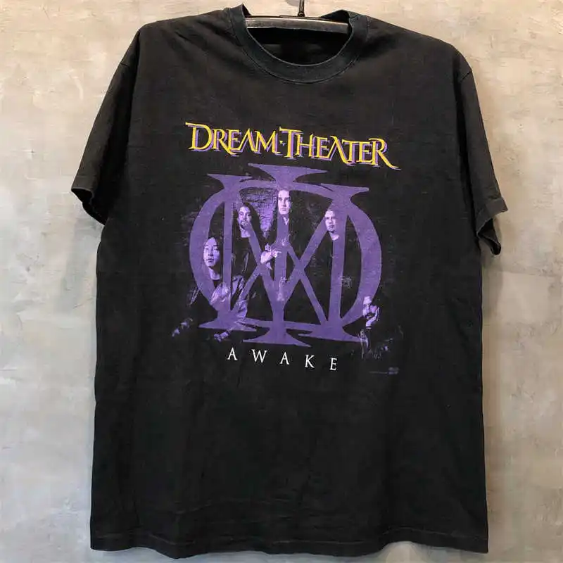 Dream Theater Dream Theater Band European and American Metal Rock Short Sleeve Vintage Textured T-Shirt