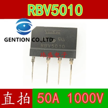 

10 шт. RBV5010 плоский мостовой выпрямительный мост, аксессуары, обычно используемые для обслуживания одной машины, в наличии, 100% новые и оригинальные