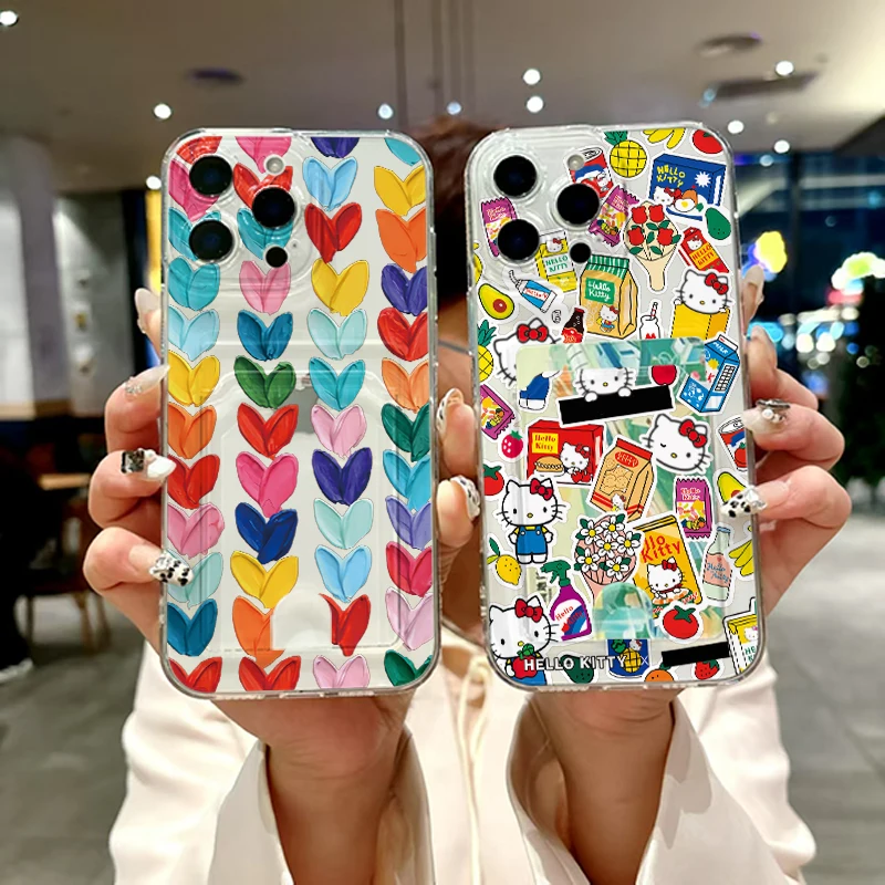 

Fashion Hello Kitty supermarket Phone Case for iPhone 11 12 13 14 15 16 Pro Max Plus X XS XR Mini LOVE Card pocket Cover