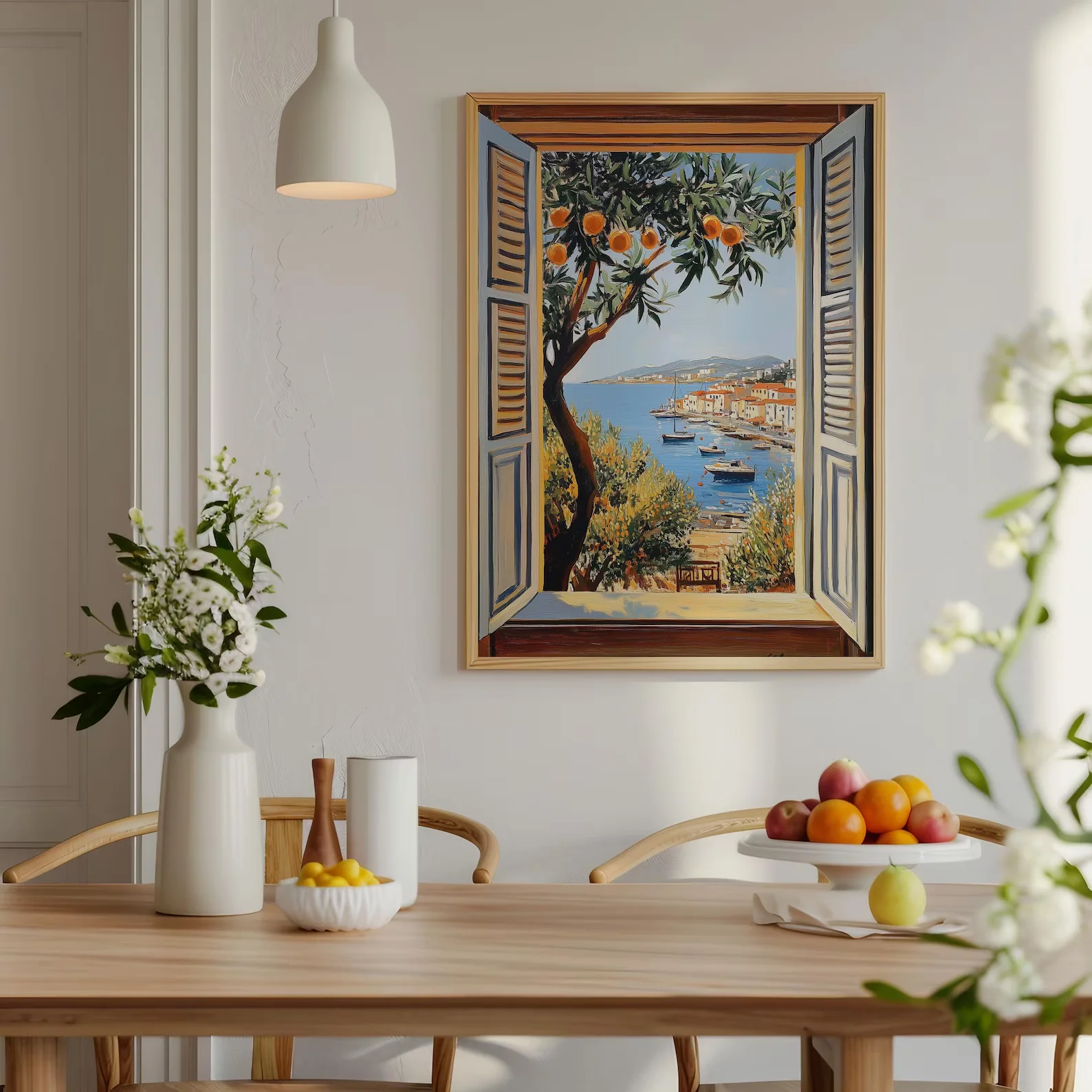 Open Window Henri Matisse Print Fauvism Style Modern Artwork Mediterranean Sea Orange Tree Theme for Home Decor