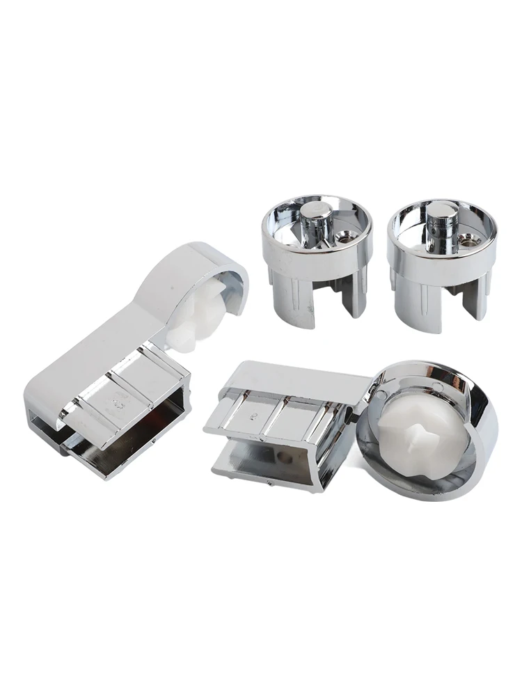 1 Set Shower Screen Hinges With Chrome Plating Perfectly Designed ABS Brackets For 6mm Glass Enhances Bathroom