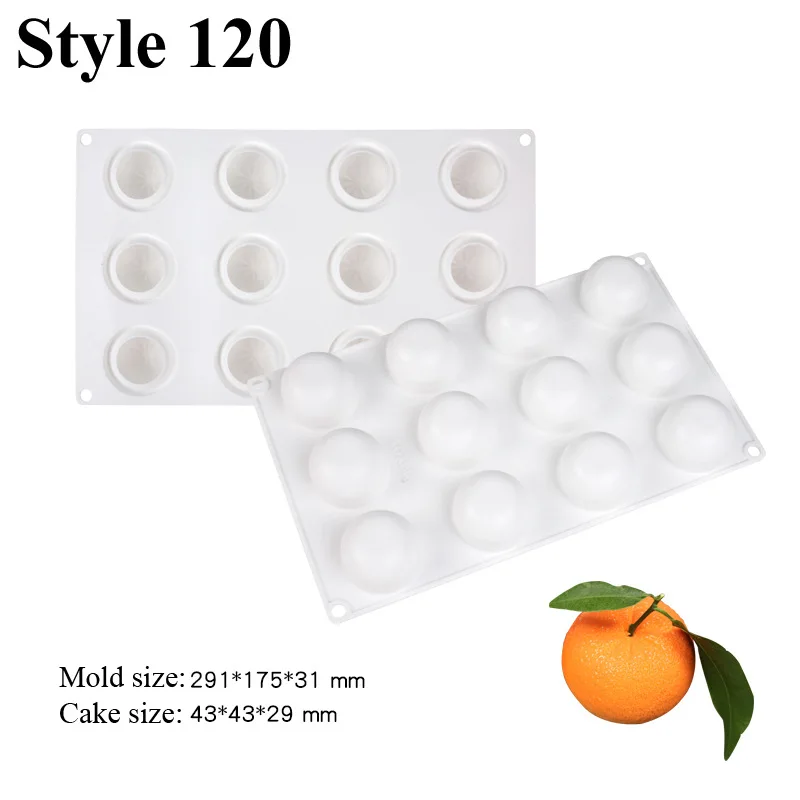 3D Orange Shape Cake Mould Silikonform Fruit Moule Flower Silicone Mold For Baking Frozen Fondant Dresser Bread Mousse Bark Tool