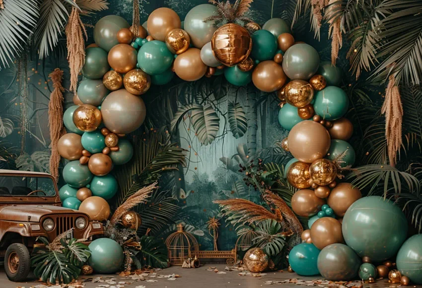 Mehofond-Fondo de fotografía de bosque, jungla, Safari, Wild One, fiesta de cumpleaños para niños, pastel, Smash, Retrato, decoración, telón de fondo, estudio fotográfico