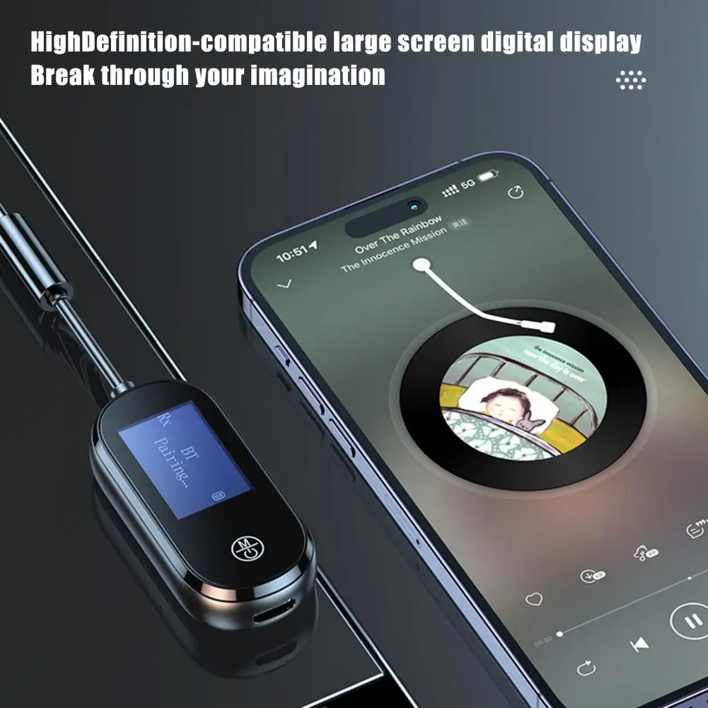 Wireless Transmitter Wireless Bluetooth Audio Transmitter Receiver for Car Headphones with Hands-free Calling for Connectivity