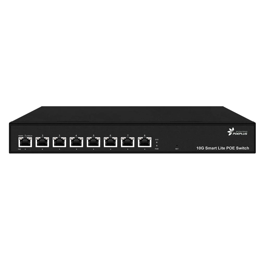 8 Ports RJ45 full 10Gbe Managed POE Or Non POE Network Switch