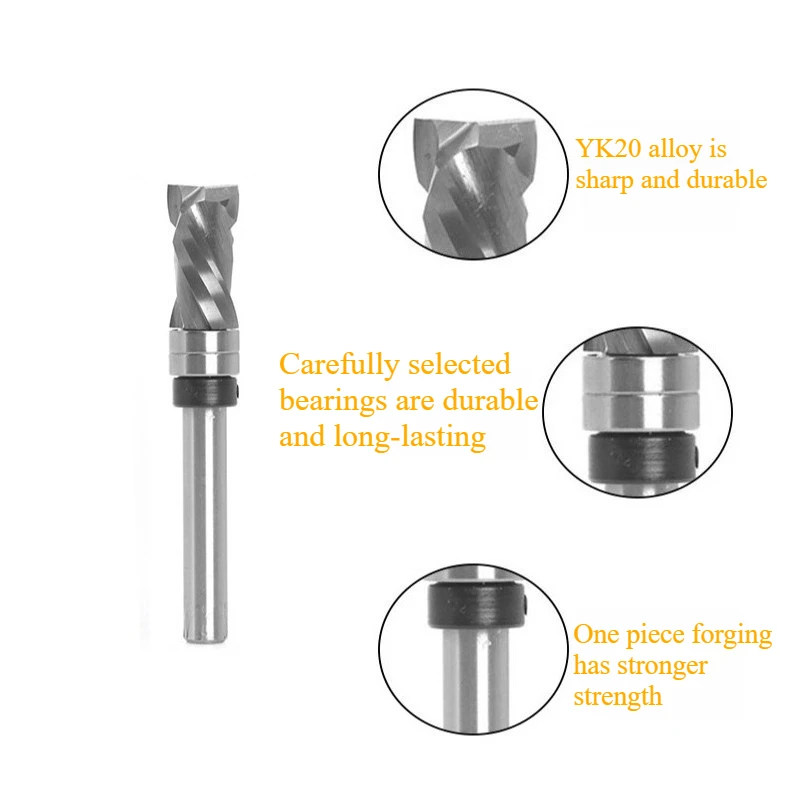 Double Helix Composite Alloy Trimming Router Bit One-piece Carving End Mill Woodworking Milling Cutting Tools