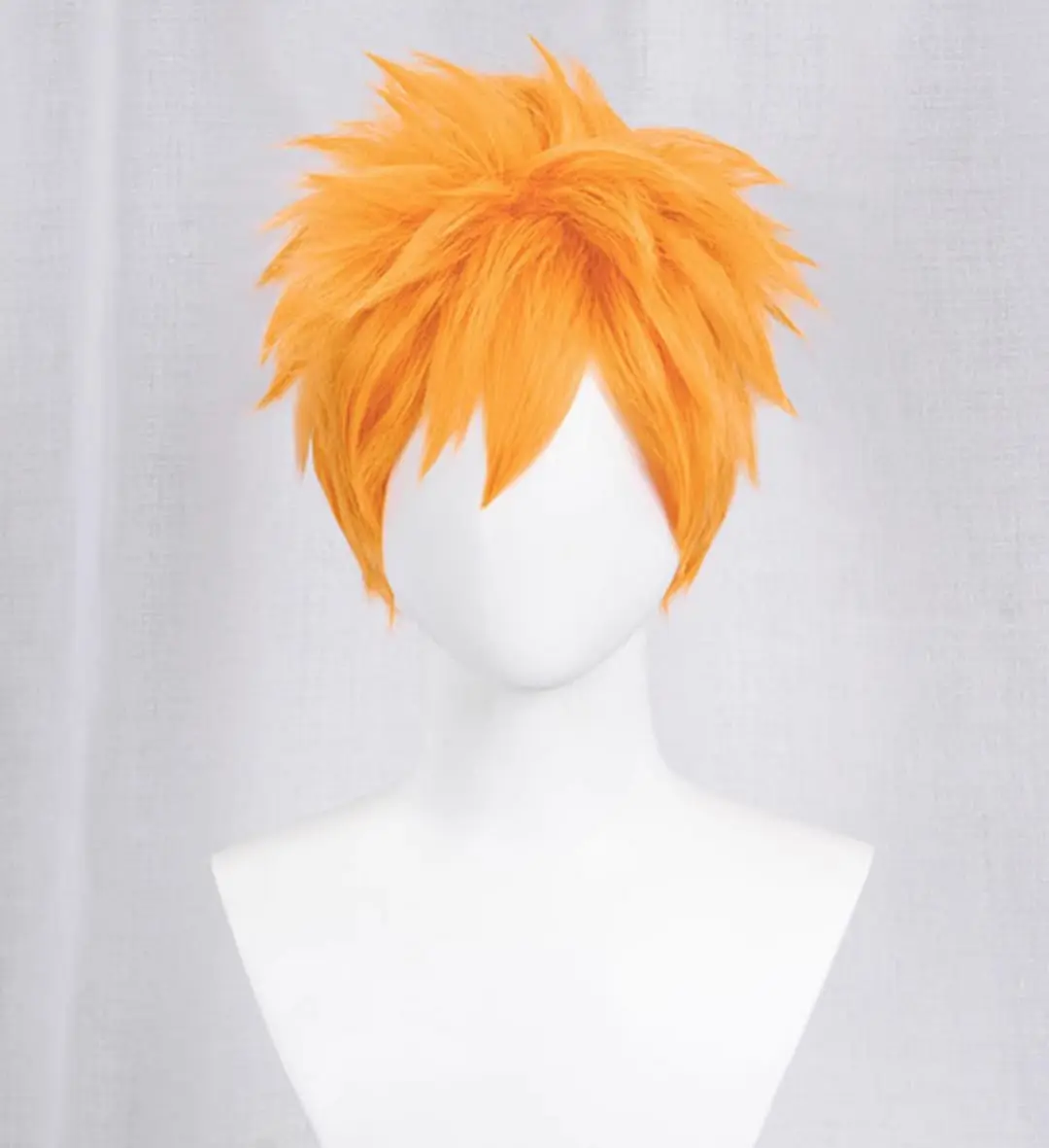 Kurosaki Ichigo Cosplay Wig with Orange Fluffy Hairstyle Short Hair Halloween Anime Party Wig