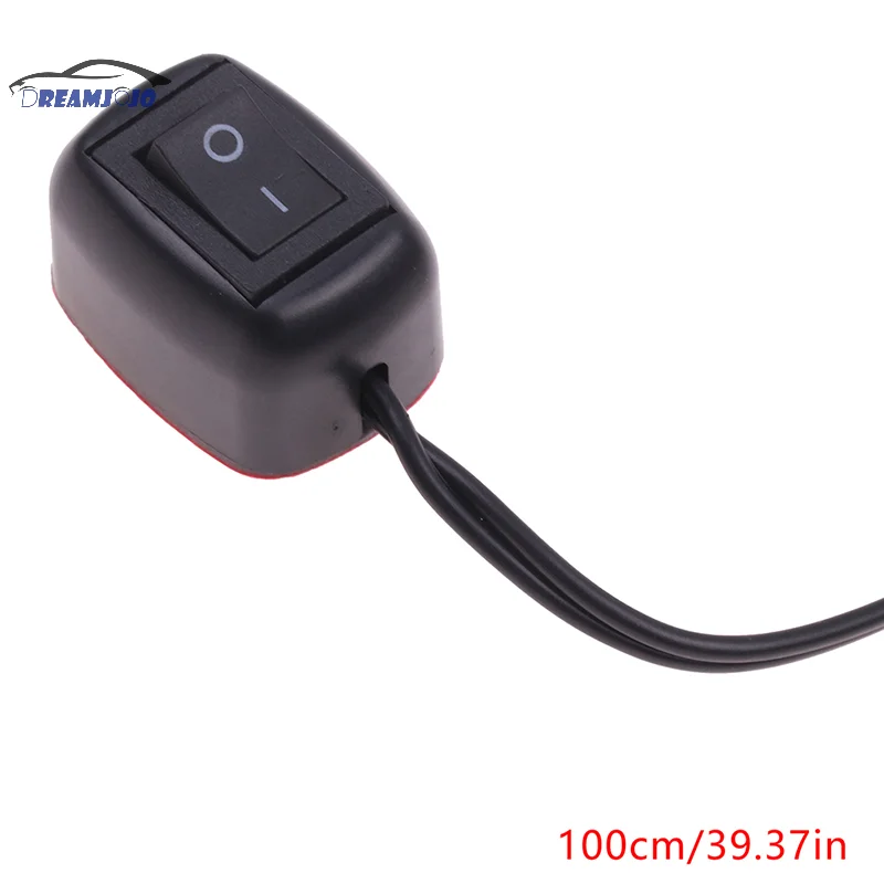 DC 12V Universal Car Switch Paste Type Toggle Switch with Cable 1m for Fog Ring Drive Lights Neon Lights