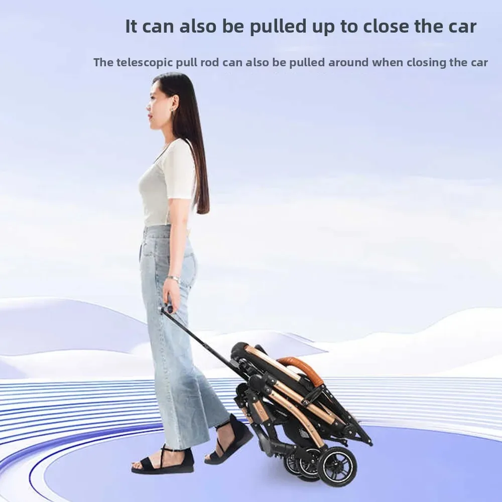 Dog Stroller One Click Folding Carbon Steel Frame Pet Puppy Stroller with Storage Basket Cup Holder for 35KG Dogs Cat Travel