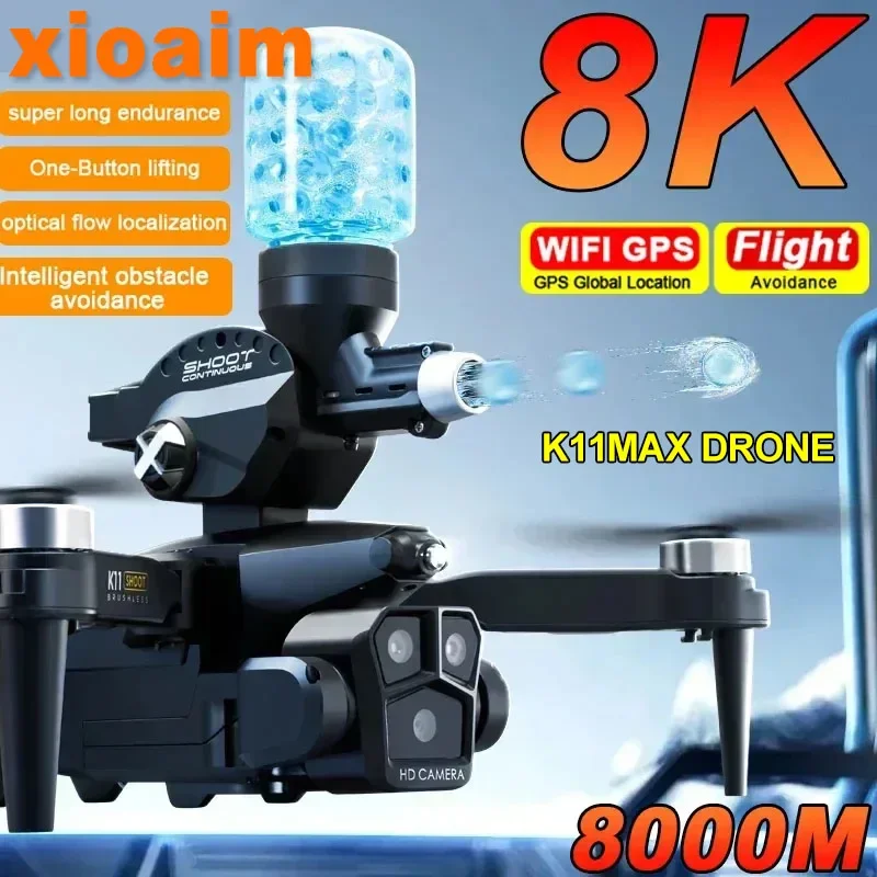 

For Xiaomi K11 MAX Drone Launching Water Bombs Brushless Power Electric Adjustment Three Camera Drone Quadcopter