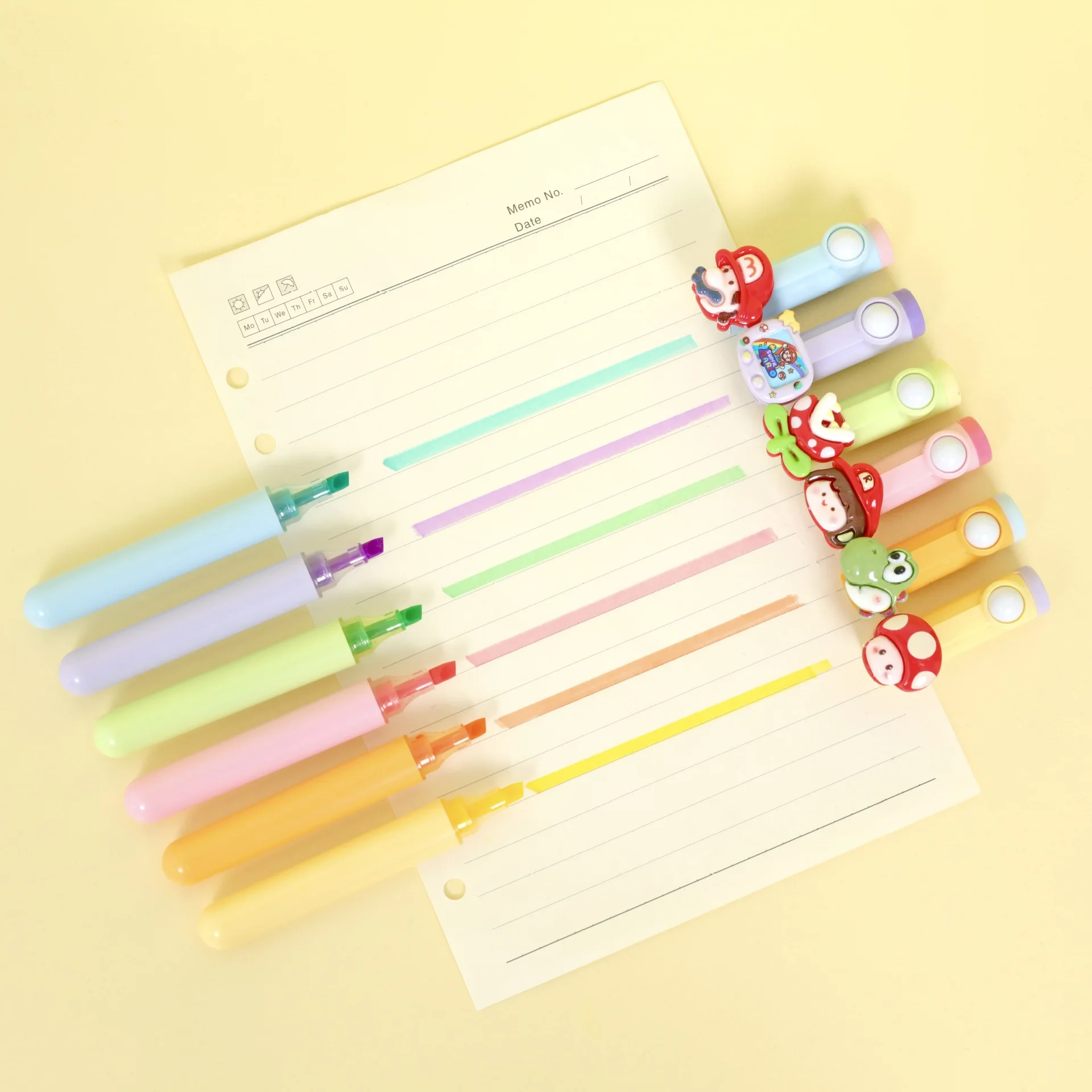 

6/36pcs Super Mario pen highlighter portable marker pen for marking Stationery learning supplies special pen for Children Day gi