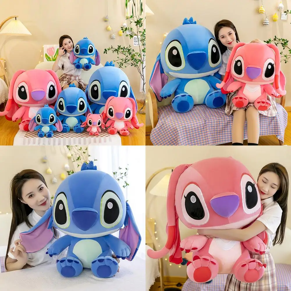 Kawaii Stitch peluche bambola riempita morbido cuscino per dormire per bambini regalo di compleanno simpatico peluche per ragazze regalo di festa