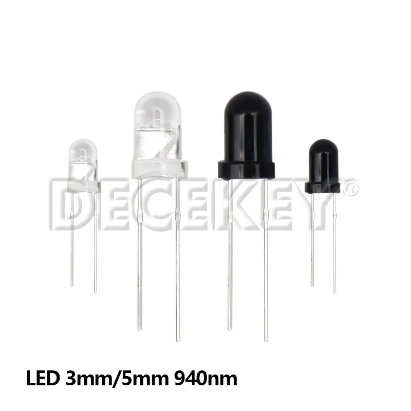 10pairs 940nm 3mm 5mm LEDs Infrared Emitter and IR Receiver Diode F3 F5 Diodes for Arduino DIY