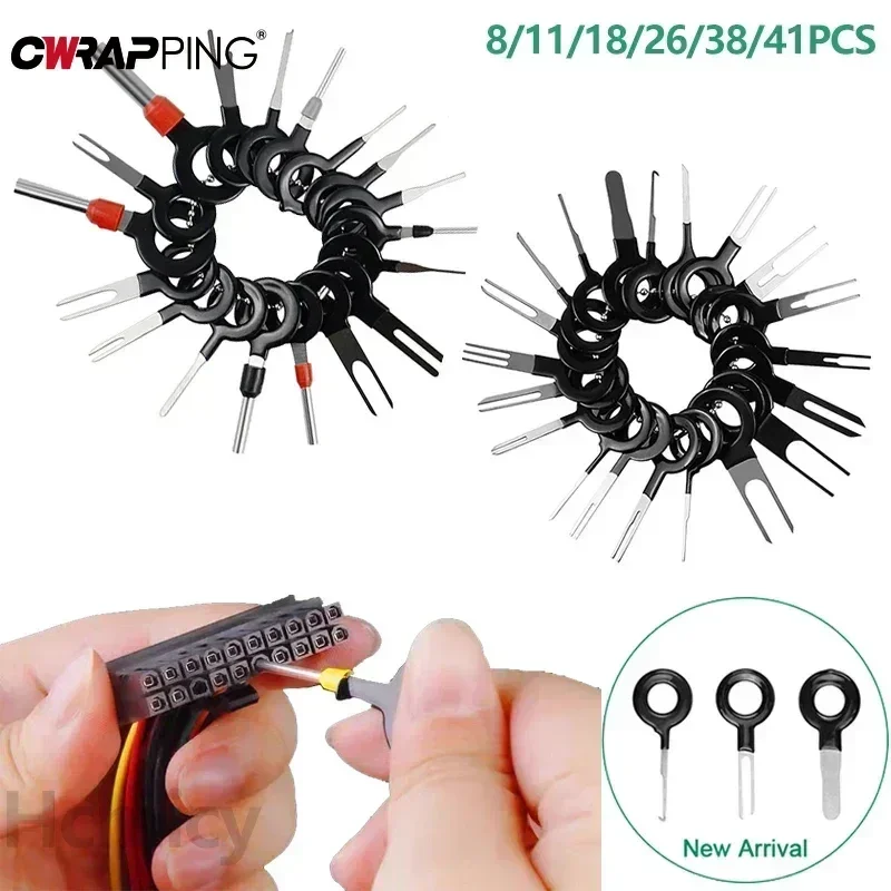 11/18/26/36/41PCS Car Terminal Removal Connector Extractor Puller Pin Extractor Release Pin Car Mechanical Tools for Auto Repair