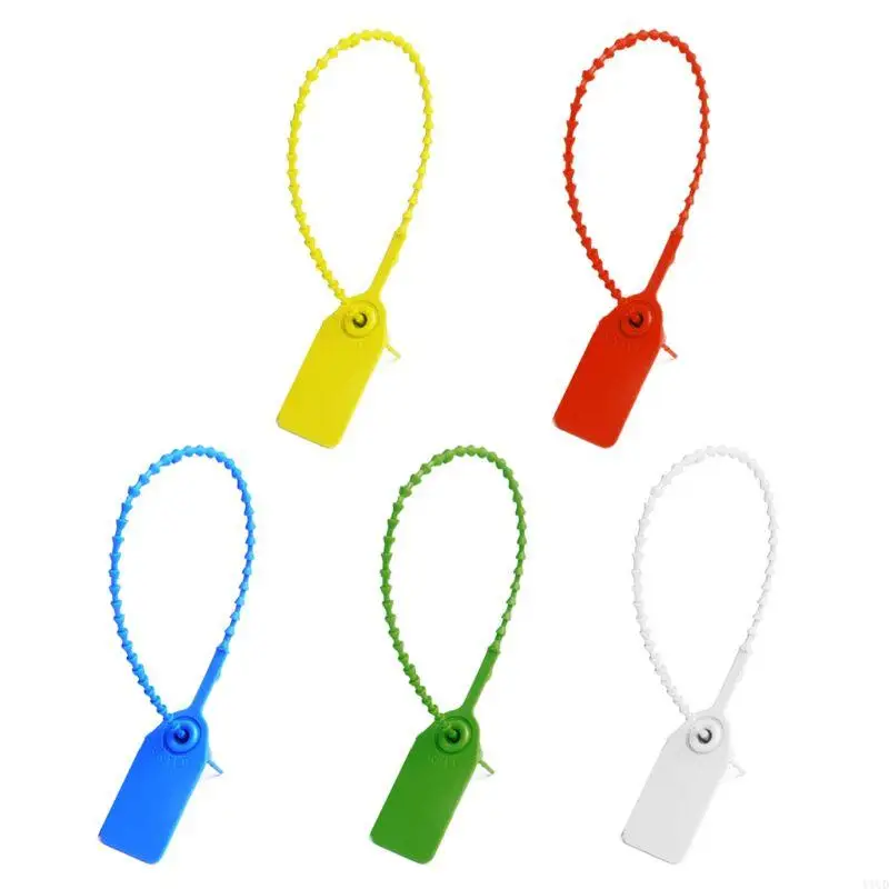 

652F 100 Pcs Plasitc Security Seal Tamper Self-Locking Signage Tie for Signage Numbered, Shipping , Extinguishers