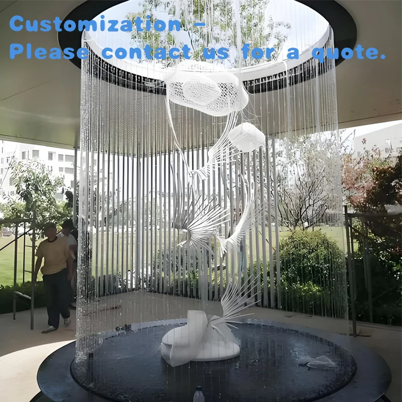

custom.Artificial Waterfall Indoor Decorative Installed on Ceiling Fountain LED Fiber Optic Curtain Fountain